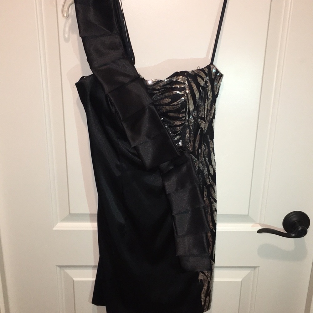 Short Formal Zebra Embellished Dress